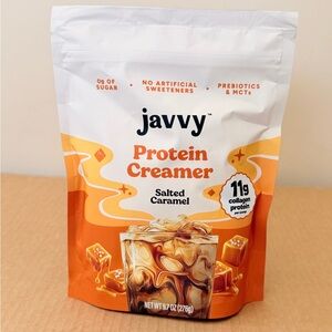Javvy Salted Caramel Protein Coffee Creamer - Keto, Collagen, MCTs, 11g Protein